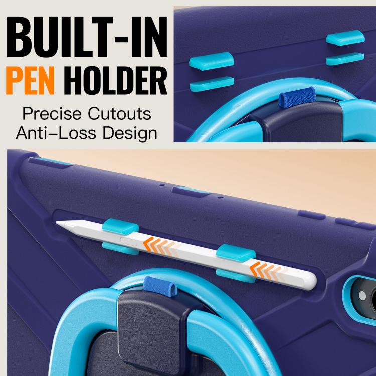 For Samsung Galaxy Tab S11 Ultra Silicone Hybrid PC Tablet Case with Holder & Shoulder Strap
