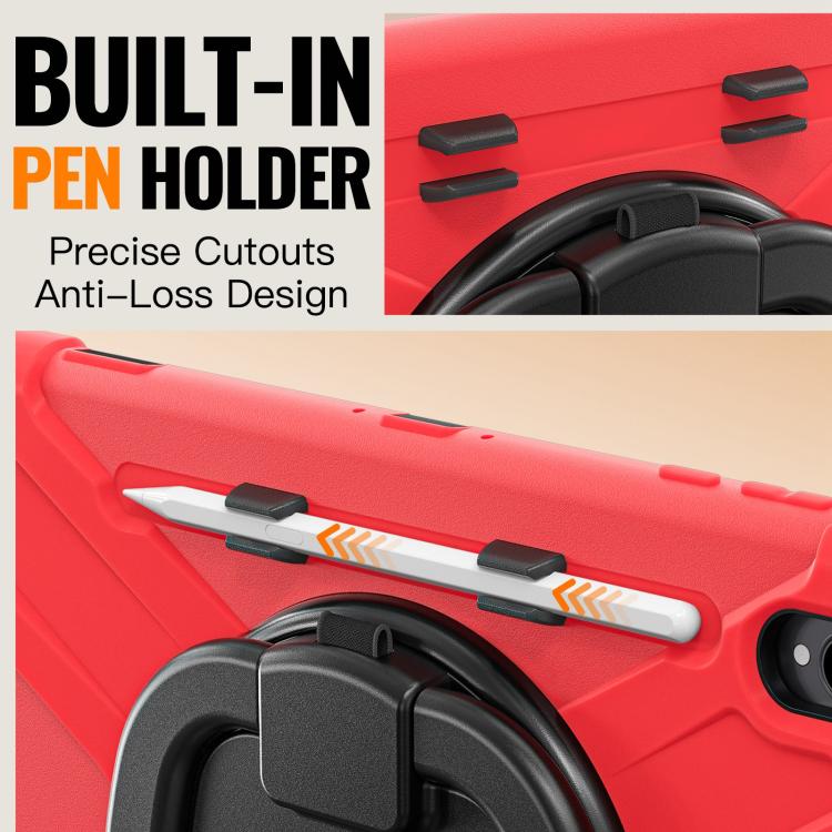 For Samsung Galaxy Tab S11 Ultra Silicone Hybrid PC Tablet Case with Holder & Shoulder Strap