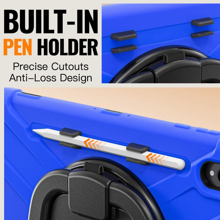 For Samsung Galaxy Tab S11 Ultra Silicone Hybrid PC Tablet Case with Holder & Shoulder Strap