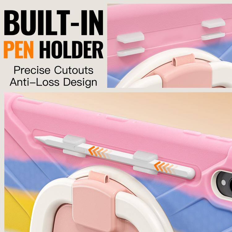 For Samsung Galaxy Tab S11 Ultra Silicone Hybrid PC Tablet Case with Holder & Shoulder Strap