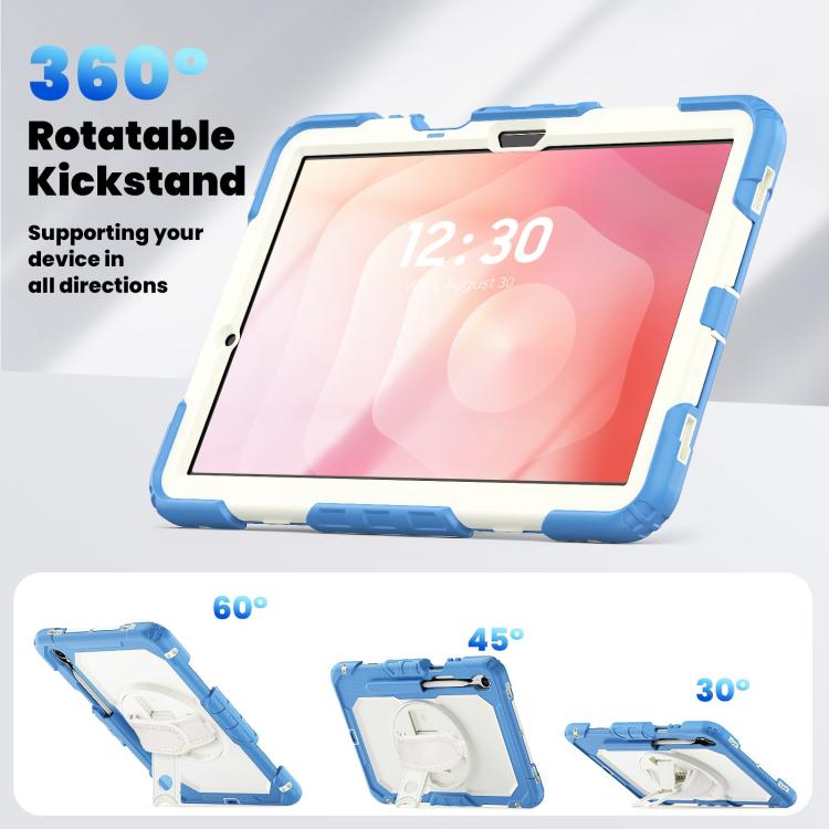 For Samsung Galaxy Tab S11 Lucky Wheel Grip Silicone Hybrid PC Tablet Case with Shoulder Strap