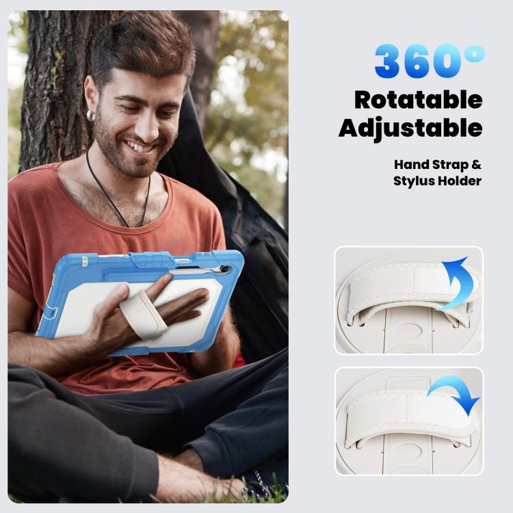 For Samsung Galaxy Tab S11 Lucky Wheel Grip Silicone Hybrid PC Tablet Case with Shoulder Strap