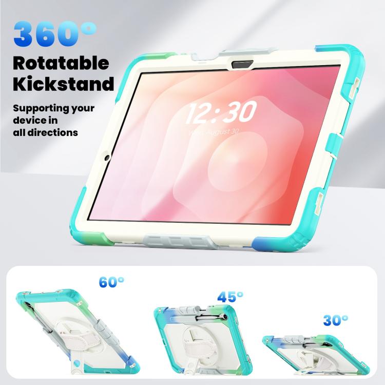 For Samsung Galaxy Tab S11 Lucky Wheel Grip Silicone Hybrid PC Tablet Case with Shoulder Strap
