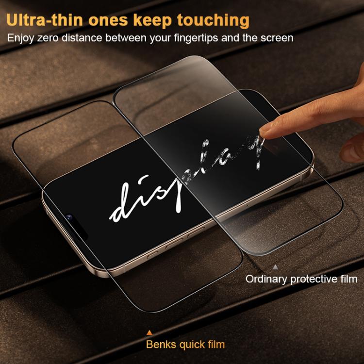 For iPhone 17 Pro Benks King Kong Corning Hot-bend Full-glue HD Tempered Film Quick-attach Version