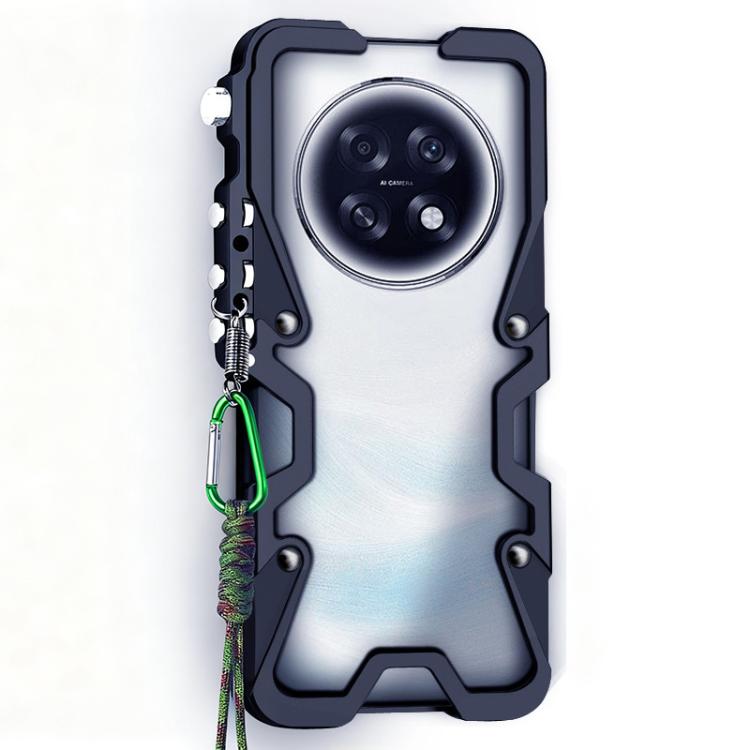 For OPPO F31 Pro+ 5G Trigger Design Hollow Metal Frame Phone Case with Lanyard