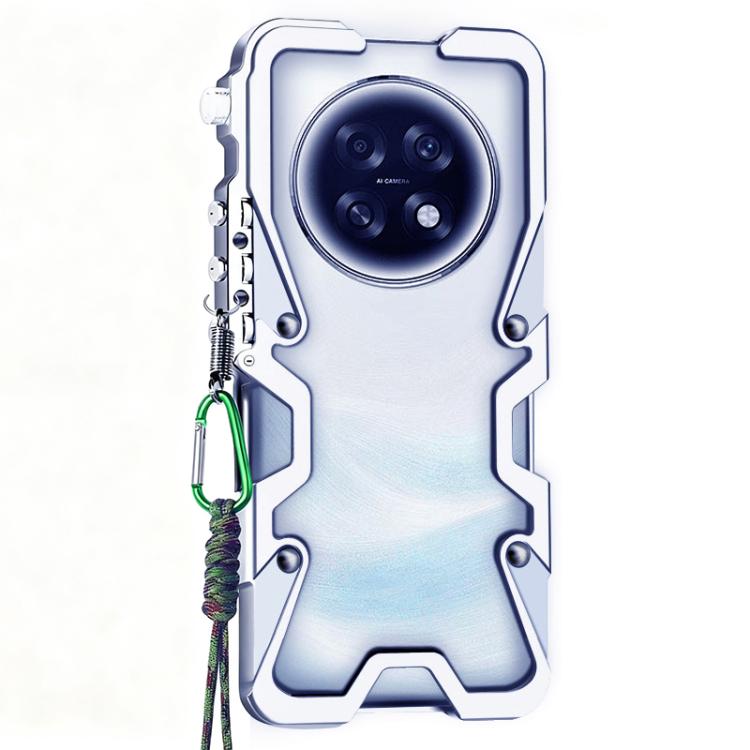 For OPPO F31 Pro+ 5G Trigger Design Hollow Metal Frame Phone Case with Lanyard