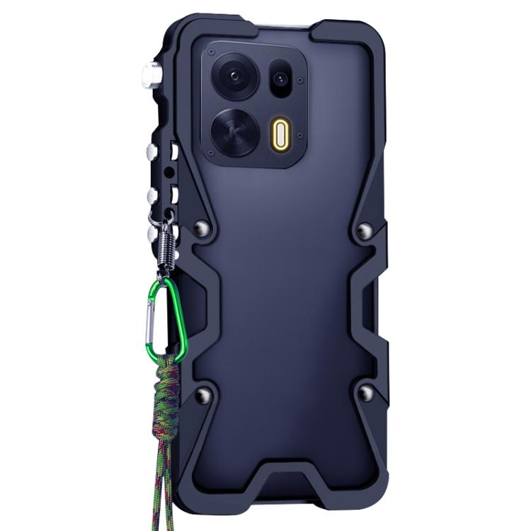 For OPPO K15 Pro+ Trigger Design Hollow Metal Frame Phone Case with Lanyard