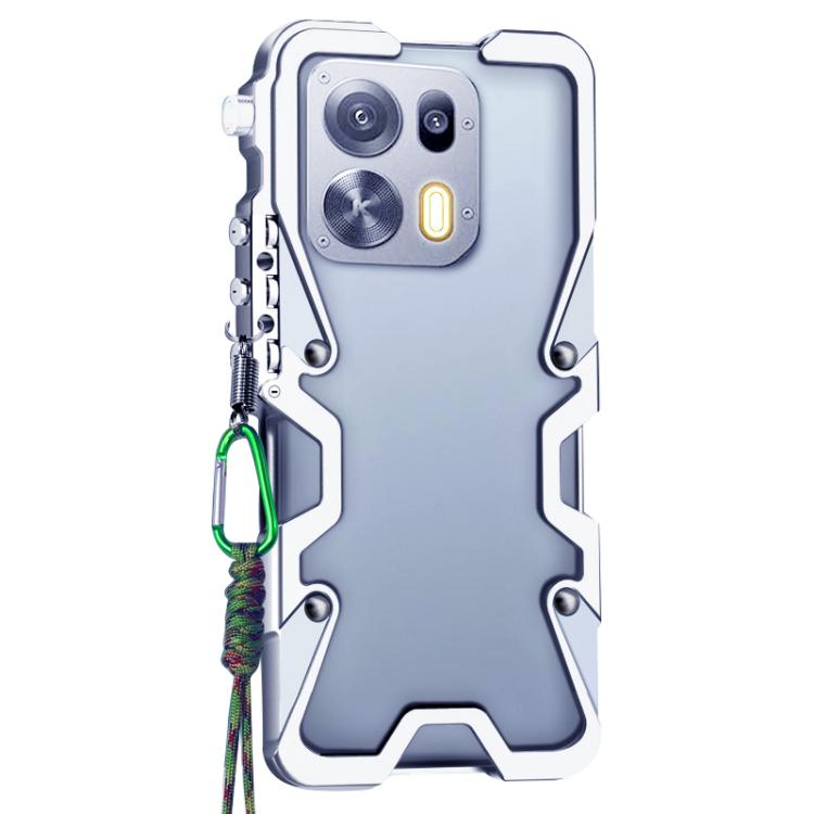 For OPPO K15 Pro+ Trigger Design Hollow Metal Frame Phone Case with Lanyard