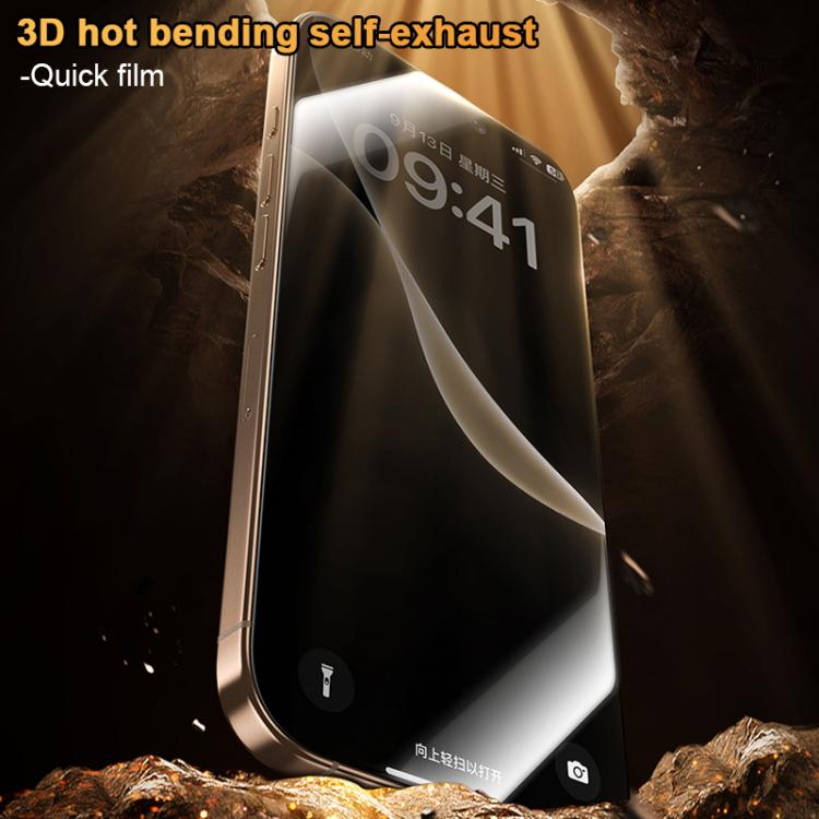 For iPhone 17 Pro Benks King Kong Corning Hot-bend Full-glue Privacy Tempered Film Quick-install Version