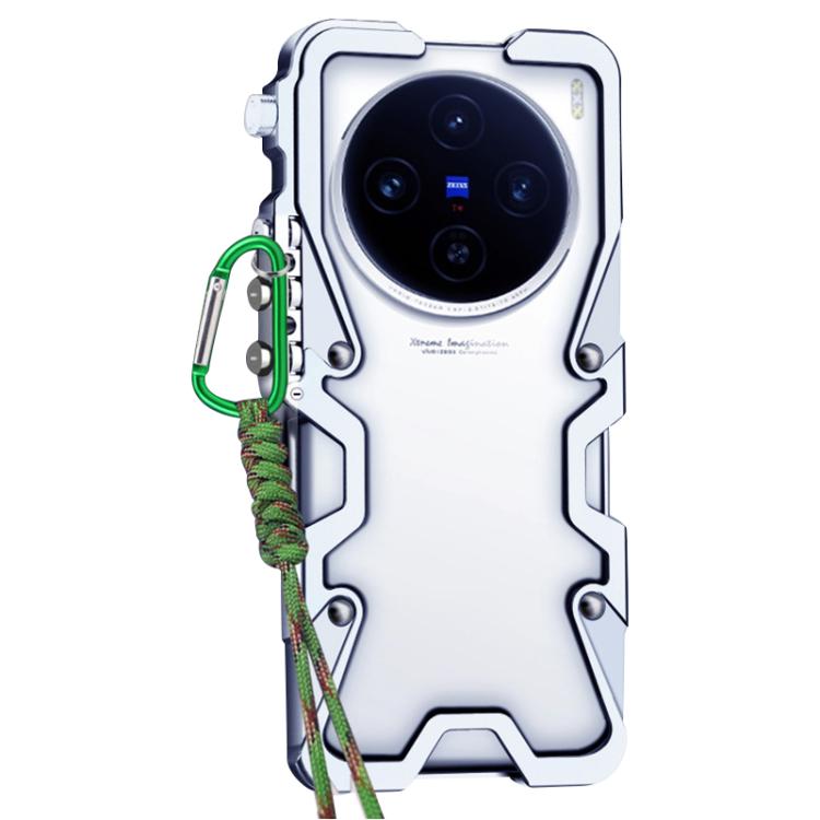 For vivo X100s Trigger Design Hollow Metal Frame Phone Case with Lanyard