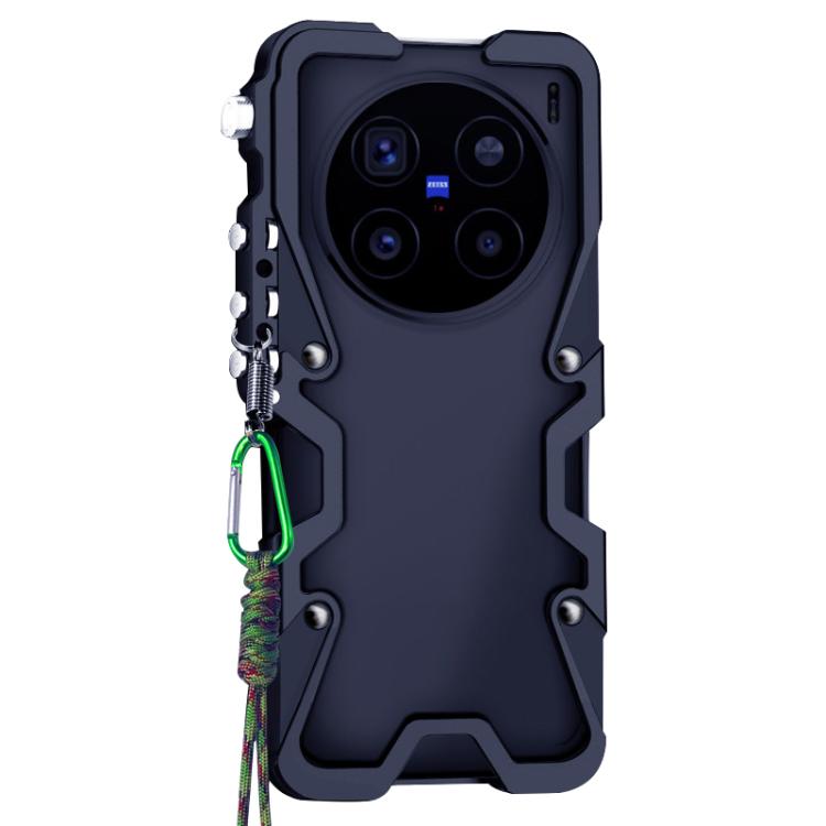 For vivo X200 Ultra Trigger Design Hollow Metal Frame Phone Case with Lanyard