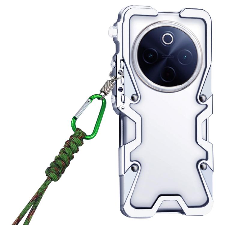 For vivo Y300 Pro Trigger Design Hollow Metal Frame Phone Case with Lanyard