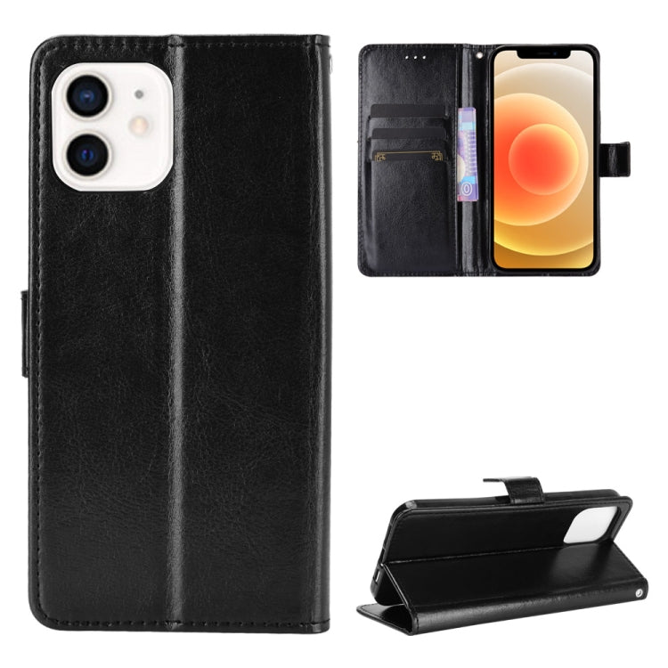 For iPhone 12 mini Crazy Horse Texture Horizontal Flip Leather Case with Holder & Card Slots & Wallet & Lanyard