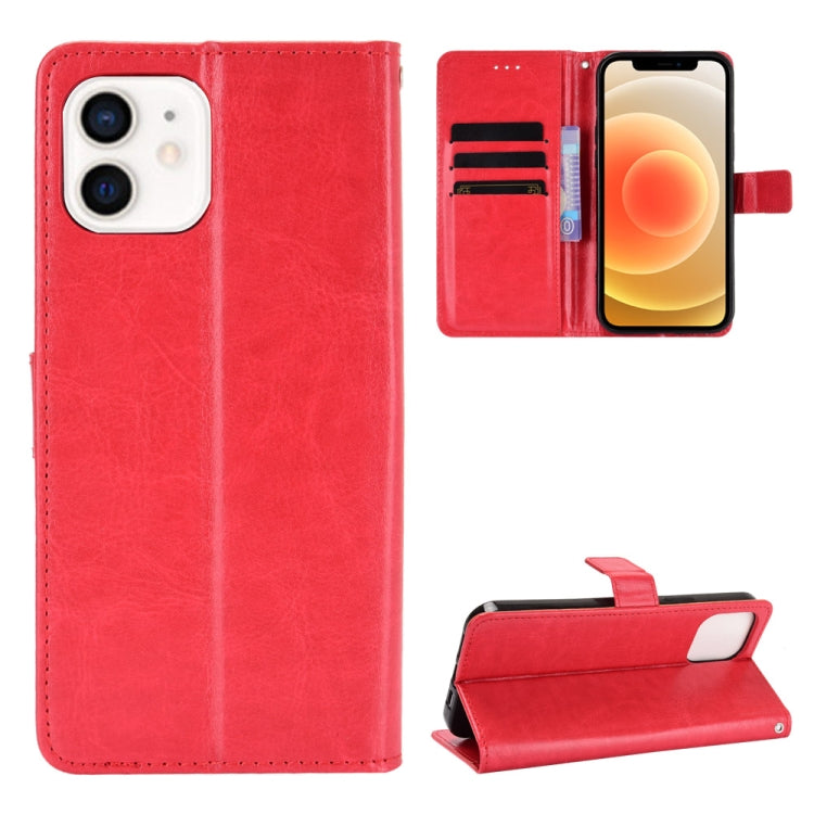 For iPhone 12 mini Crazy Horse Texture Horizontal Flip Leather Case with Holder & Card Slots & Wallet & Lanyard