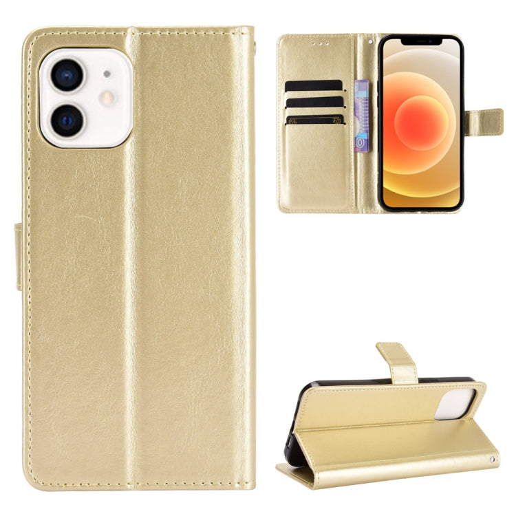 For iPhone 12 mini Crazy Horse Texture Horizontal Flip Leather Case with Holder & Card Slots & Wallet & Lanyard