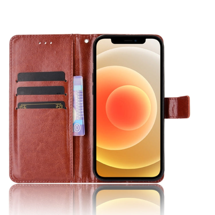For iPhone 12 mini Crazy Horse Texture Horizontal Flip Leather Case with Holder & Card Slots & Wallet & Lanyard