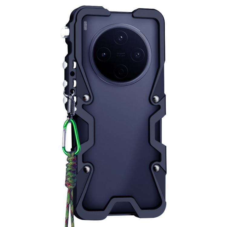 For vivo Y500 Pro Trigger Design Hollow Metal Frame Phone Case with Lanyard