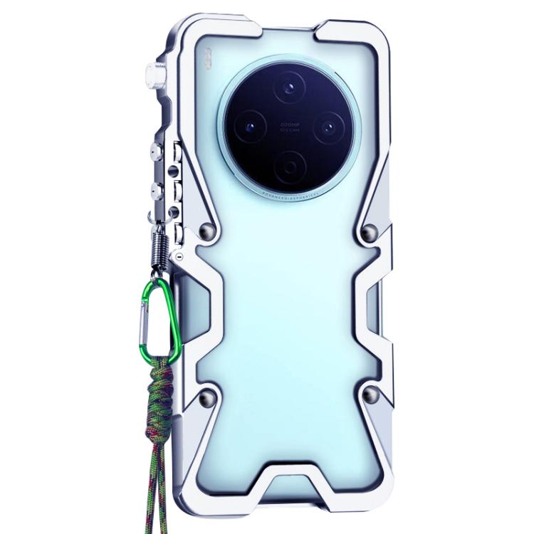 For vivo Y500 Pro Trigger Design Hollow Metal Frame Phone Case with Lanyard