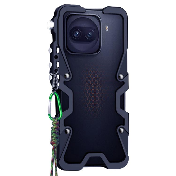 For vivo iQOO Z11 Turbo 5G Trigger Design Hollow Metal Frame Phone Case with Lanyard