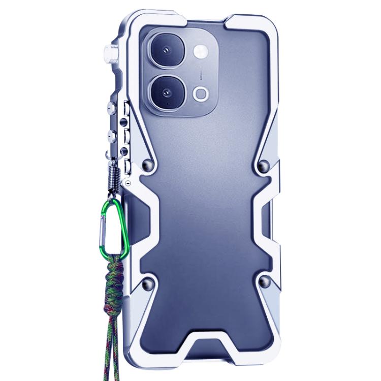 For vivo iQOO Z11x 5G Trigger Design Hollow Metal Frame Phone Case with Lanyard