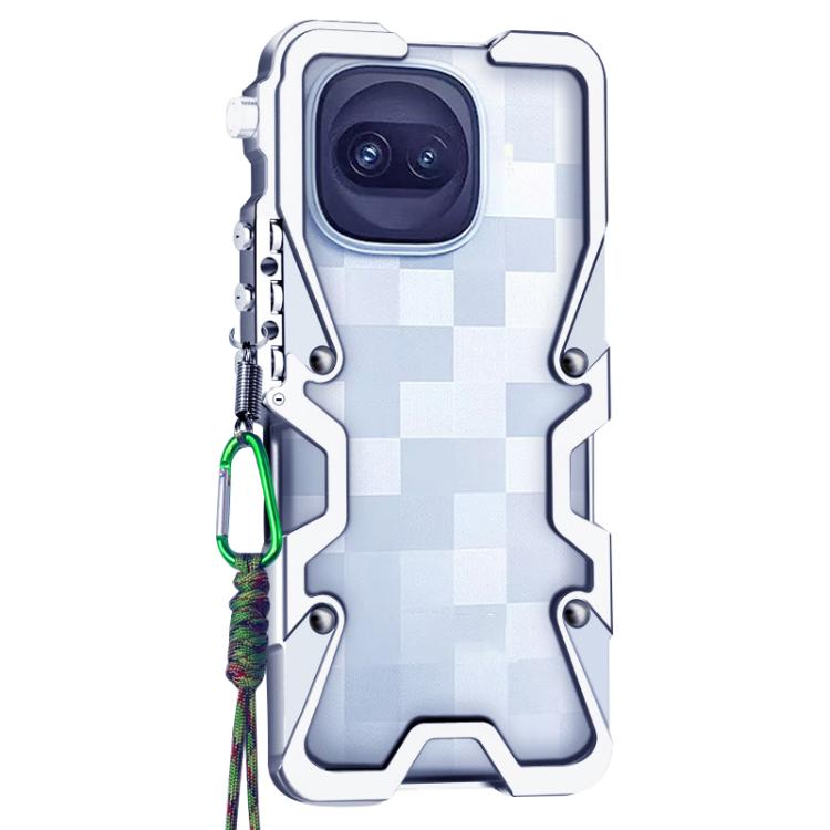 For vivo iQOO 15R 5G Trigger Design Hollow Metal Frame Phone Case with Lanyard