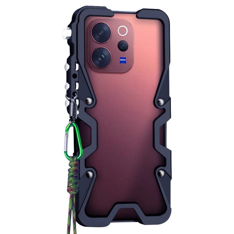 For vivo V70 Elite 5G Trigger Design Hollow Metal Frame Phone Case with Lanyard