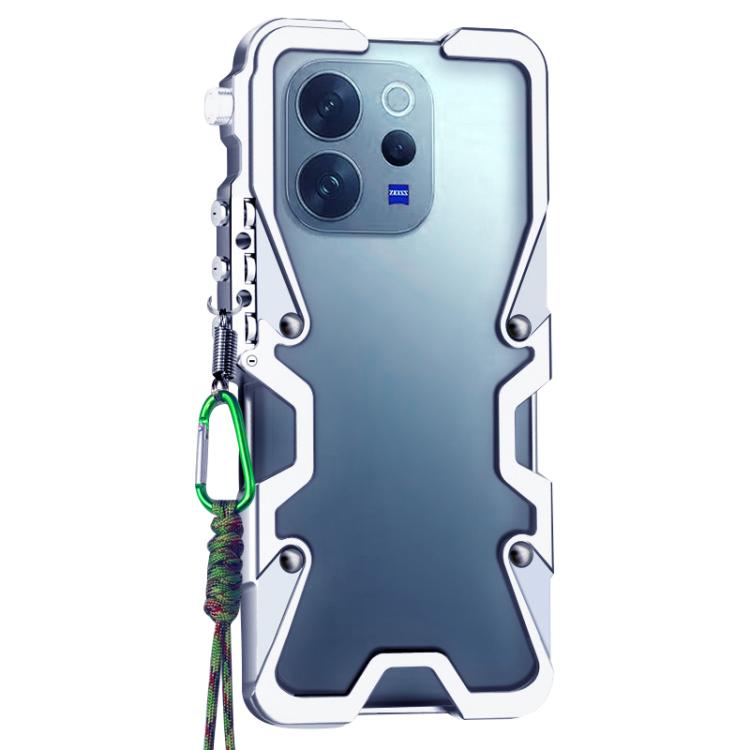 For vivo V70 Elite 5G Trigger Design Hollow Metal Frame Phone Case with Lanyard
