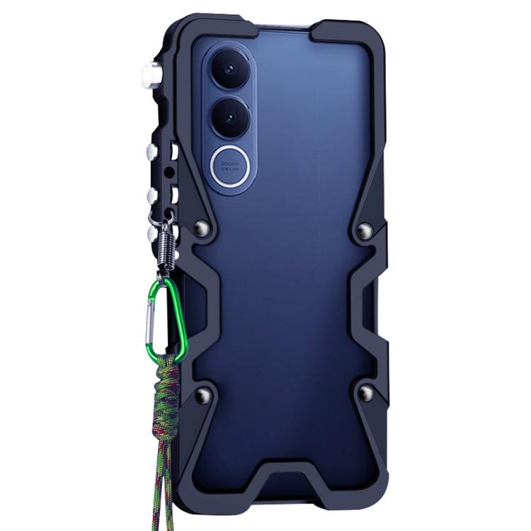 For vivo V70 FE 5G Trigger Design Hollow Metal Frame Phone Case with Lanyard