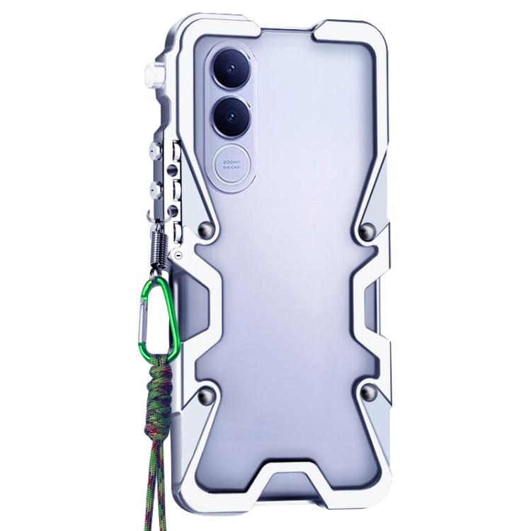 For vivo V70 FE 5G Trigger Design Hollow Metal Frame Phone Case with Lanyard