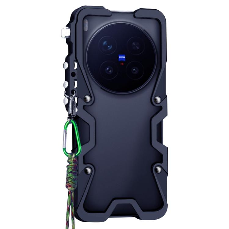 For vivo X300s Trigger Design Hollow Metal Frame Phone Case with Lanyard