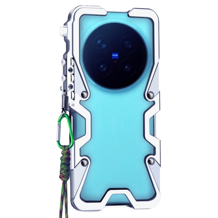 For vivo X300s Trigger Design Hollow Metal Frame Phone Case with Lanyard