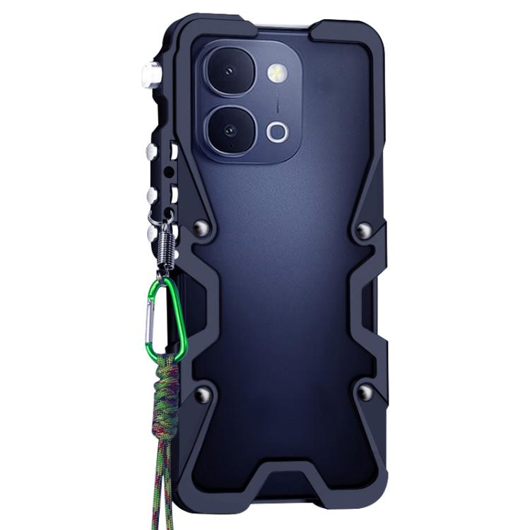 For vivo Y500i / Y500s 5G Trigger Design Hollow Metal Frame Phone Case with Lanyard