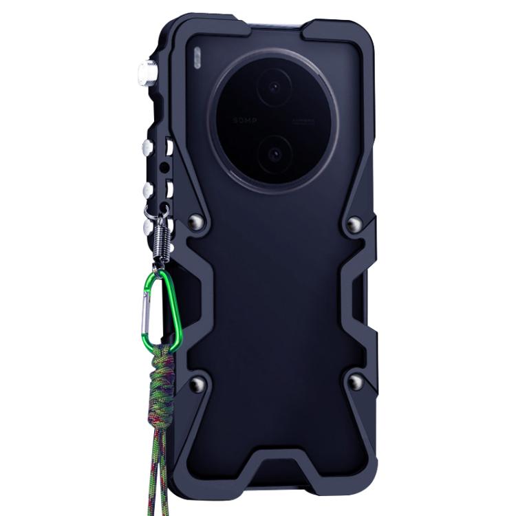 For vivo Y600 Pro 5G Trigger Design Hollow Metal Frame Phone Case with Lanyard
