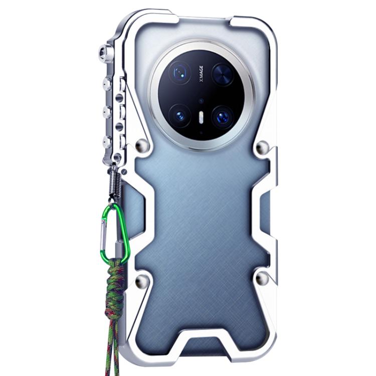 For Huawei Mate 70 Pro+ Trigger Design Hollow Metal Frame Phone Case with Lanyard