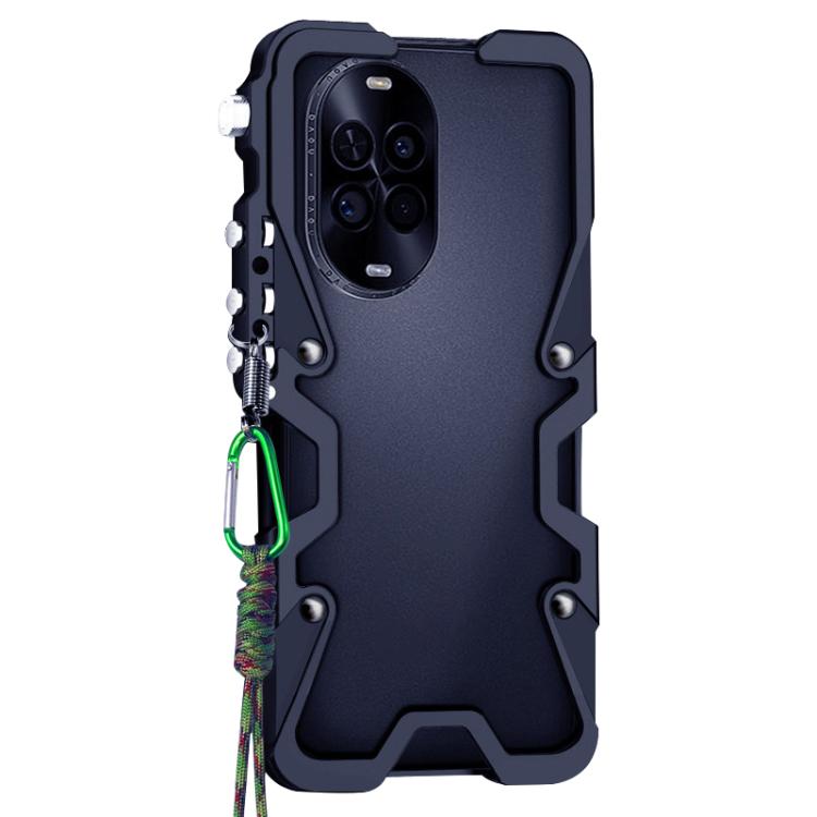 For Huawei nova 14 Lite Trigger Design Hollow Metal Frame Phone Case with Lanyard
