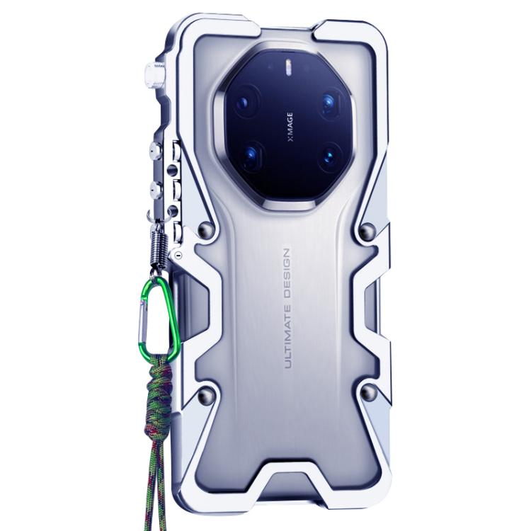 For Huawei Mate 80 RS Ultimate Trigger Design Hollow Metal Frame Phone Case with Lanyard