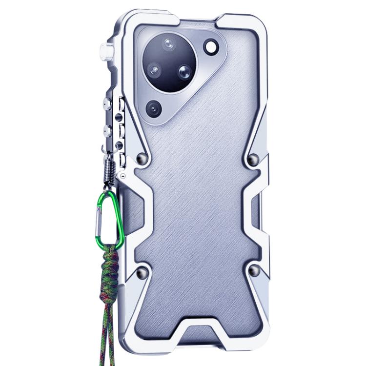 For Huawei Pura 90 Trigger Design Hollow Metal Frame Phone Case with Lanyard