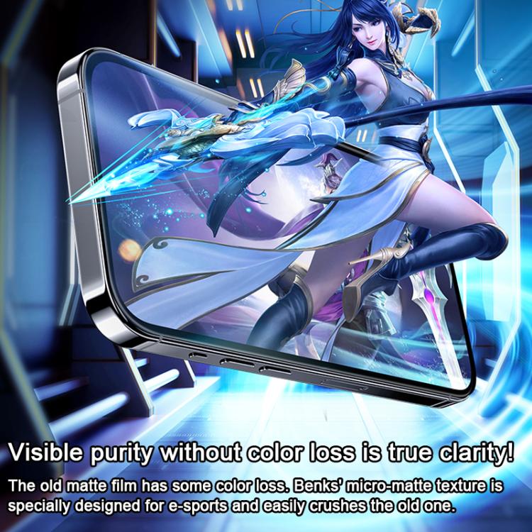 For iPhone 17 Pro Max Benks Zero Curve Edge Gaming Frosted Tempered Screen Protector