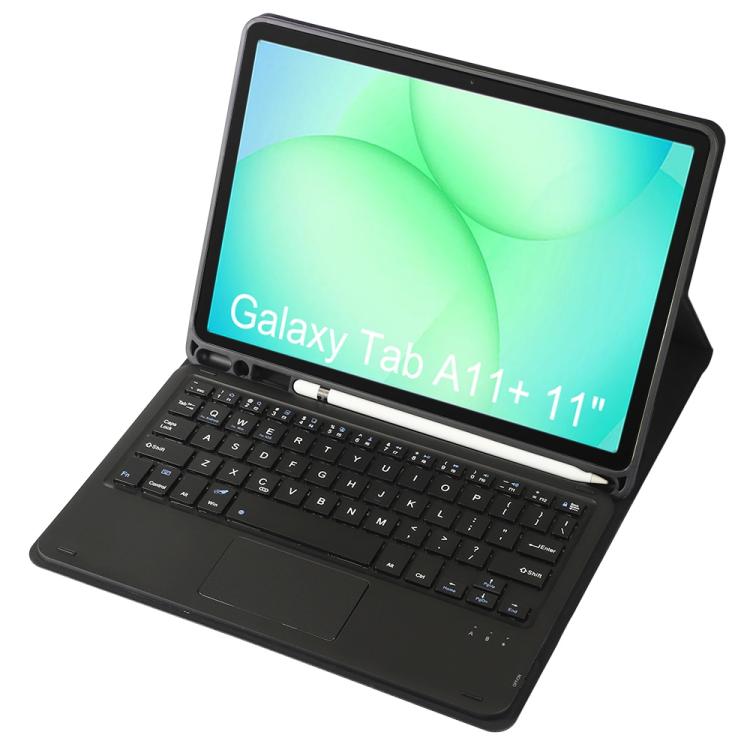 For Samsung Galaxy Tab A11+ Candy Color TPU Touch Bluetooth Keyboard Leather Tablet Case with Pen Holder