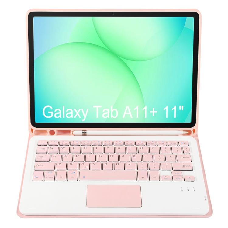 For Samsung Galaxy Tab A11+ Candy Color TPU Touch Bluetooth Keyboard Leather Tablet Case with Pen Holder