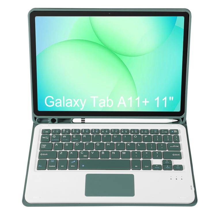 For Samsung Galaxy Tab A11+ Candy Color TPU Touch Bluetooth Keyboard Leather Tablet Case with Pen Holder