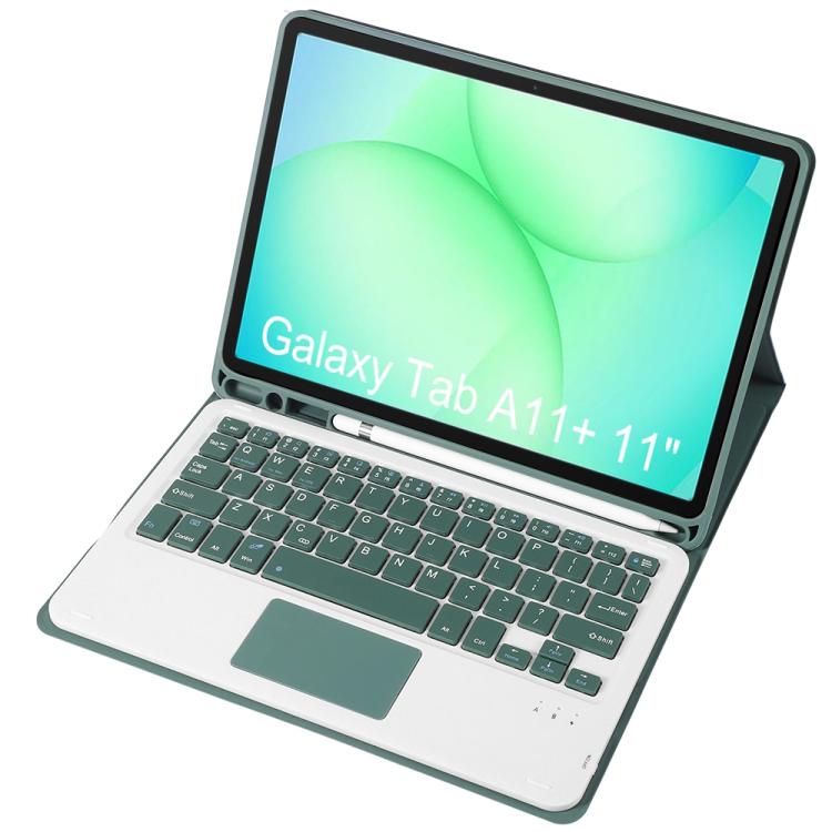 For Samsung Galaxy Tab A11+ Candy Color TPU Touch Bluetooth Keyboard Leather Tablet Case with Pen Holder