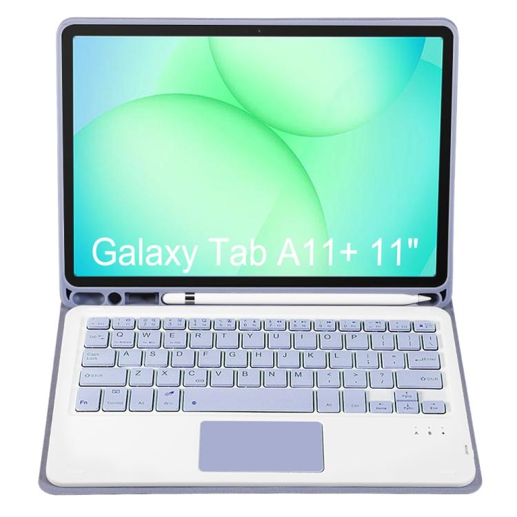 For Samsung Galaxy Tab A11+ Candy Color TPU Touch Bluetooth Keyboard Leather Tablet Case with Pen Holder
