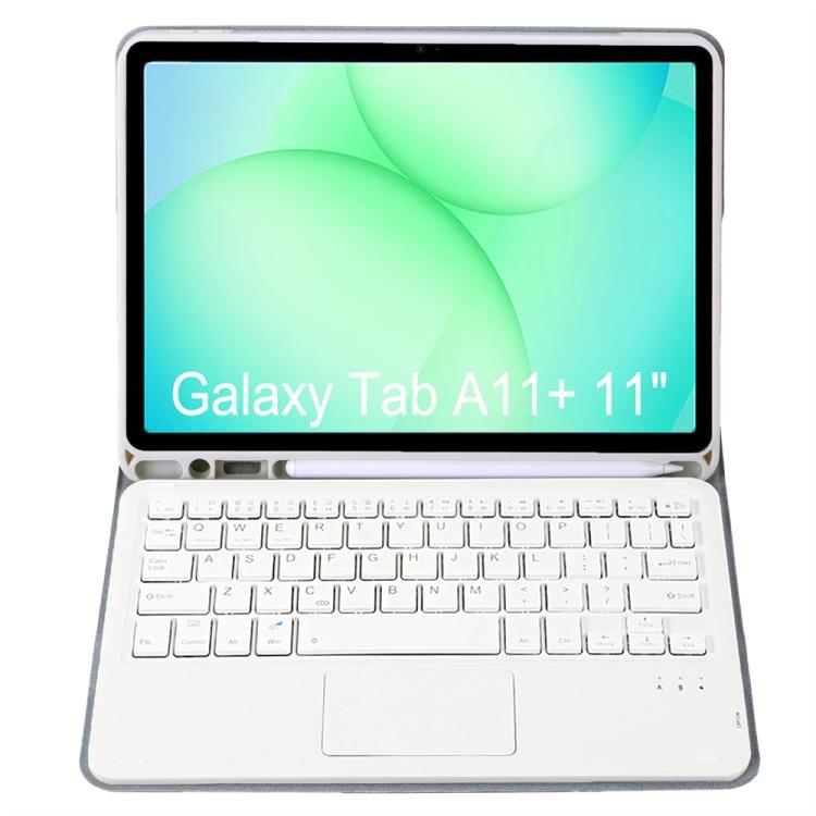 For Samsung Galaxy Tab A11+ Candy Color TPU Touch Bluetooth Keyboard Leather Tablet Case with Pen Holder