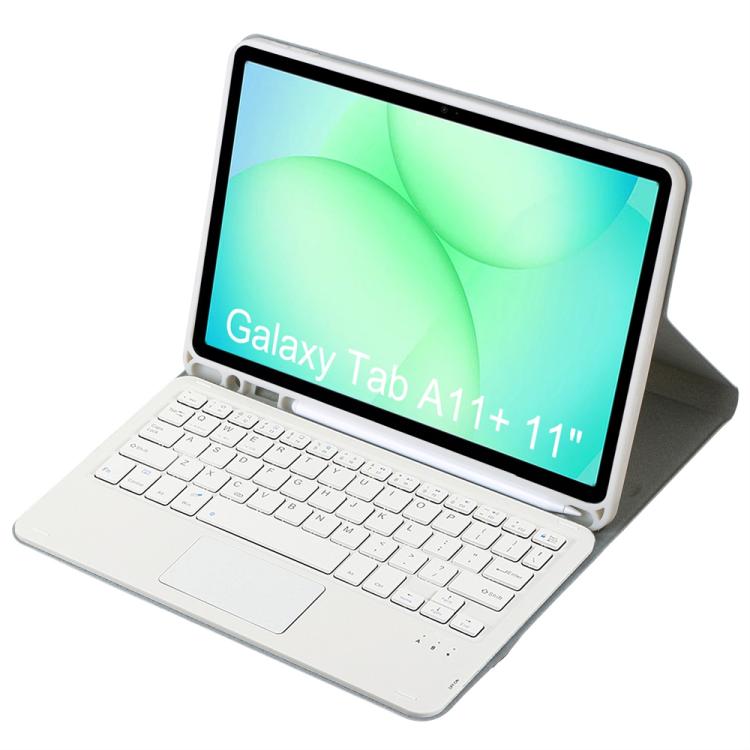 For Samsung Galaxy Tab A11+ Candy Color TPU Touch Bluetooth Keyboard Leather Tablet Case with Pen Holder