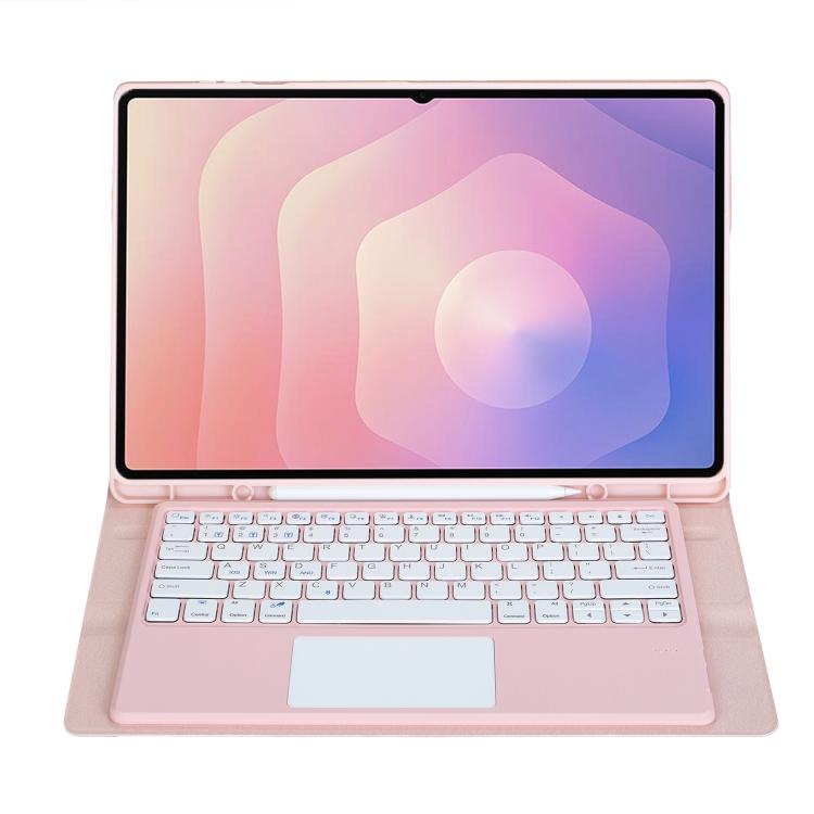 For Samsung Galaxy Tab S11 Ultra Candy Color TPU Touch Bluetooth Keyboard Leather Tablet Case with Pen Holder
