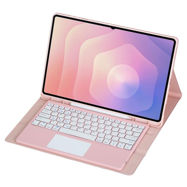 For Samsung Galaxy Tab S11 Ultra Candy Color TPU Touch Bluetooth Keyboard Leather Tablet Case with Pen Holder