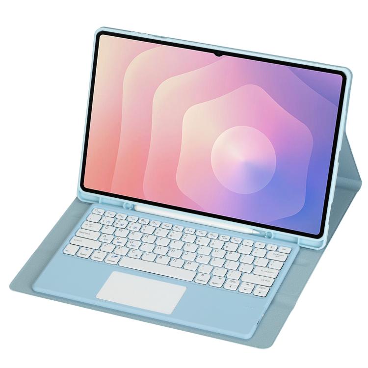 For Samsung Galaxy Tab S11 Ultra Candy Color TPU Touch Bluetooth Keyboard Leather Tablet Case with Pen Holder
