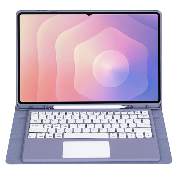 For Samsung Galaxy Tab S11 Ultra Candy Color TPU Touch Bluetooth Keyboard Leather Tablet Case with Pen Holder