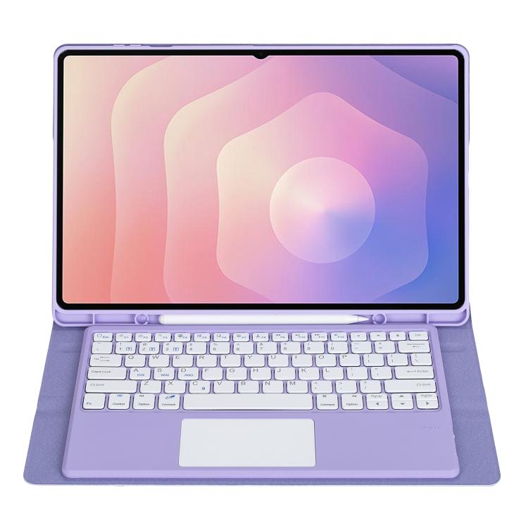 For Samsung Galaxy Tab S11 Ultra Candy Color TPU Touch Bluetooth Keyboard Leather Tablet Case with Pen Holder